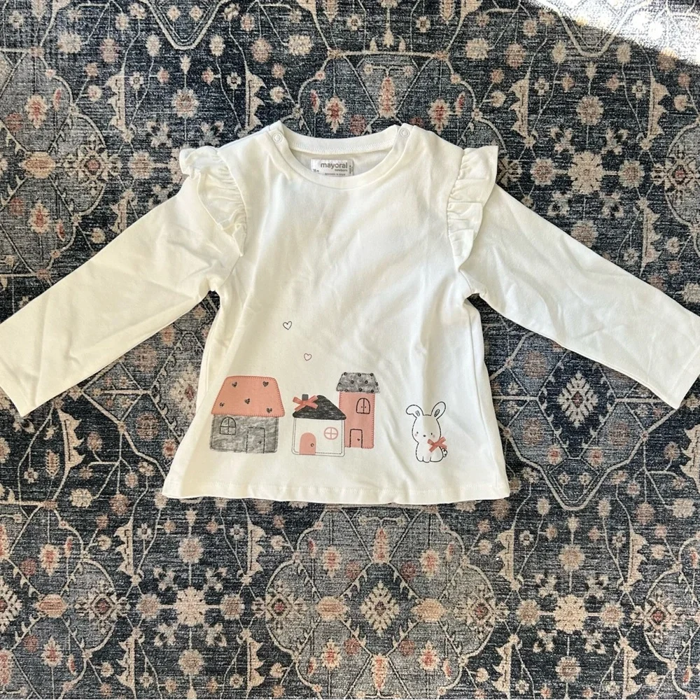 Mayoral House & Bunny Ruffle Long Sleeve Tee - NEW!